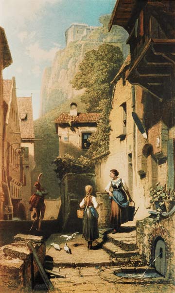 Spitzweg / The Hussar / Painting od Carl Spitzweg