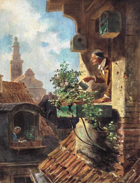 In the roof little room od Carl Spitzweg