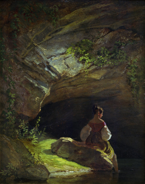 Spitzweg / Girl at the Grotto / Painting od Carl Spitzweg