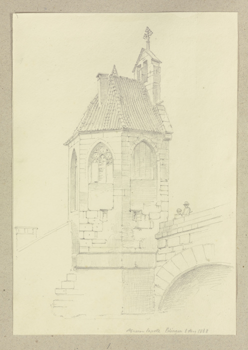 Die St.-Agnes-Kapelle am Agnessteg in Esslingen od Carl Theodor Reiffenstein