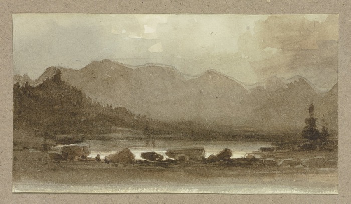 Gewässer vor einer Bergkette od Carl Theodor Reiffenstein