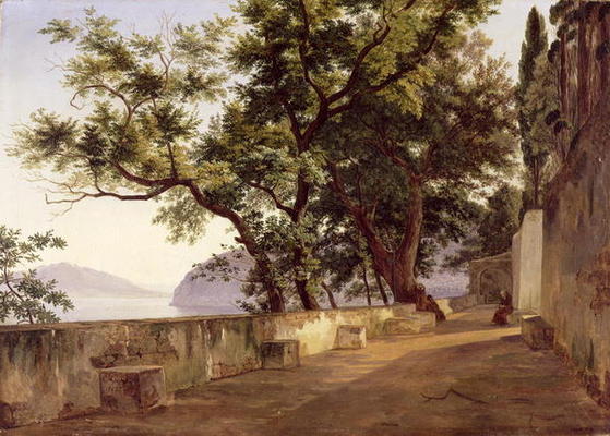 Garden of the Capuchin Friars, near Sorrento, 1827 (oil on canvas) od Carl Wilhelm Götzloff