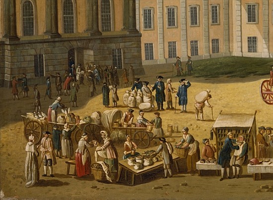 Market in the Alter Markt, Potsdam, 1772 (detail from 330433) od Carl Christian Baron