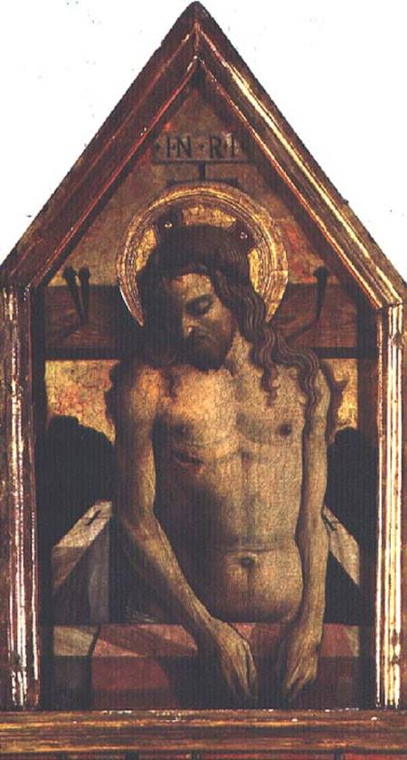 The Resurrected Christ, detail from the San Silvestro polyptych od Carlo Crivelli