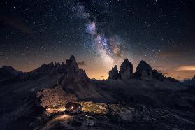 Rising over Tre Cime