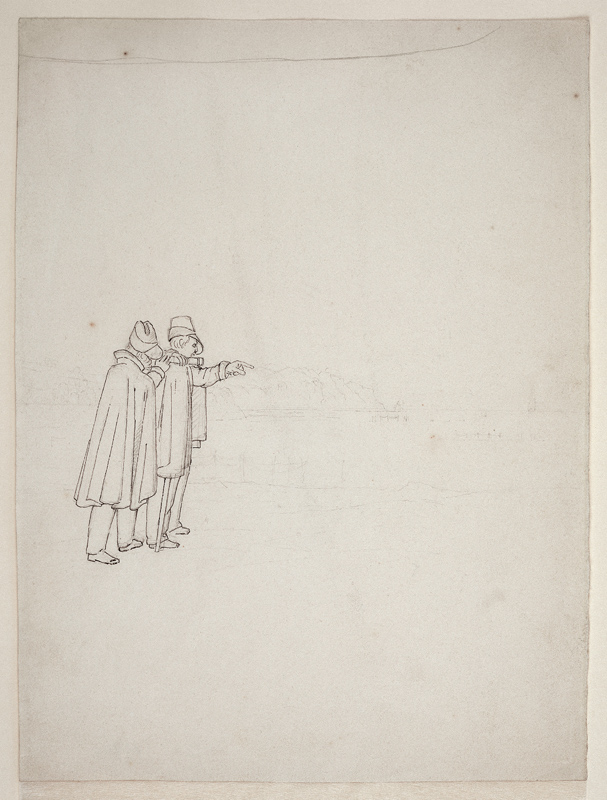 Zwei Männer auf das Meer weisend od Caspar David Friedrich