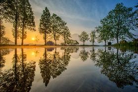 Mount Fuji reflected in Lake , Japan