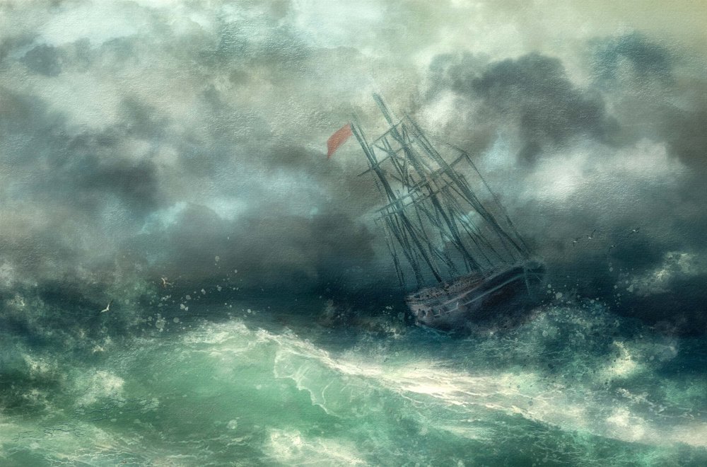 ...a struggle in stormy seas... od Charlaine Gerber