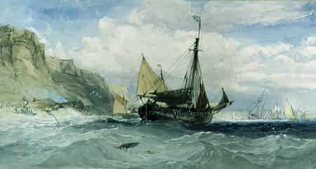 Fishing Boats off the Isle of Wight od Charles Bentley