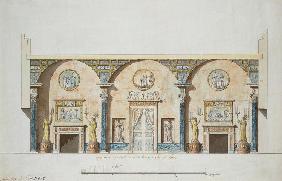 Design for the main hall in the Agate Pavilion at Tsarskoye Selo