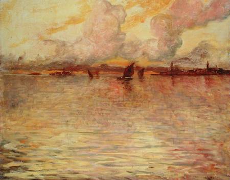 Seascape with Distant View of Venice od Charles Cottet