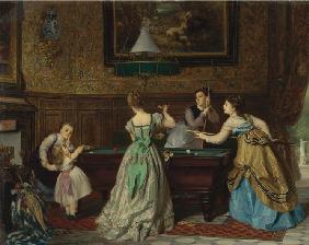 Ladies Playing Billiards