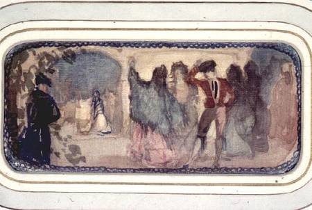 A Spanish Scene:Figures and Buildings od Charles Edward Conder