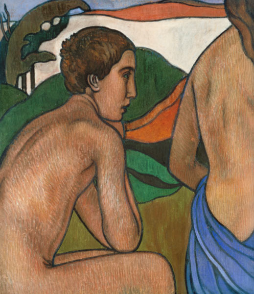 Seated Male Nude in a Landscape od Charles Filiger