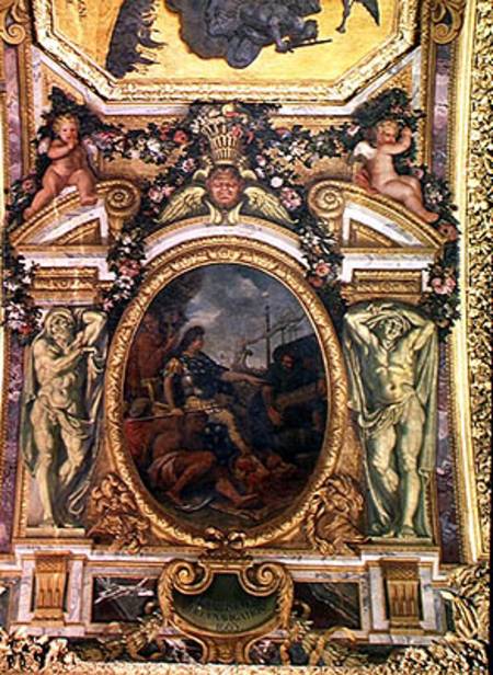 Re-establishment of Navigation Rights in 1663, Ceiling Painting from the Galerie des Glaces od Charles Le Brun
