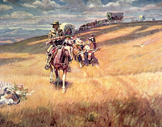 ''When wagon trails were dim'' od Charles Marion Russell