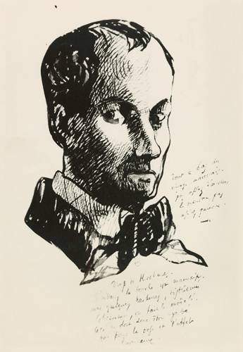 Self Portrait (pen & ink on paper) od Charles Pierre Baudelaire