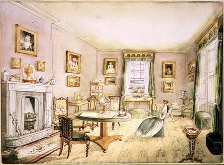 Drawing Room, East Wood, Hay, f.54 from an 'Album of Interiors' od Charlotte Bosanquet
