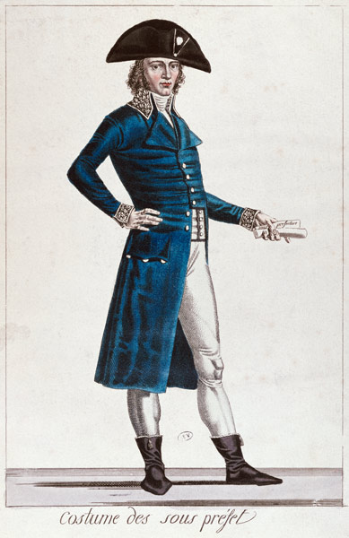 Costume of an Under-Prefect during the period of the Consulate (1799-1804) of the First Republic in od Chataignier