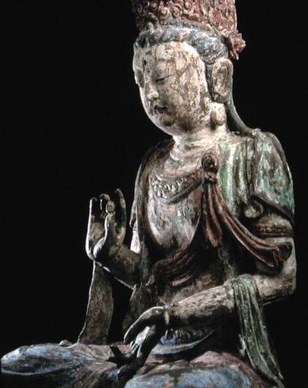 Large seated bodhisattva with hands raised od Chinese School