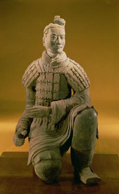 Kneeling archer from the Terracotta Army, 210 BC (terracotta) od Chinese School, (3rd century AD)