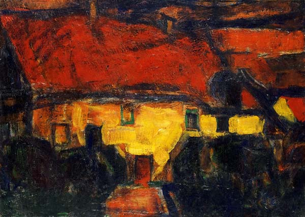 Das gelbe Haus mit rotem Dach od Christian Rohlfs
