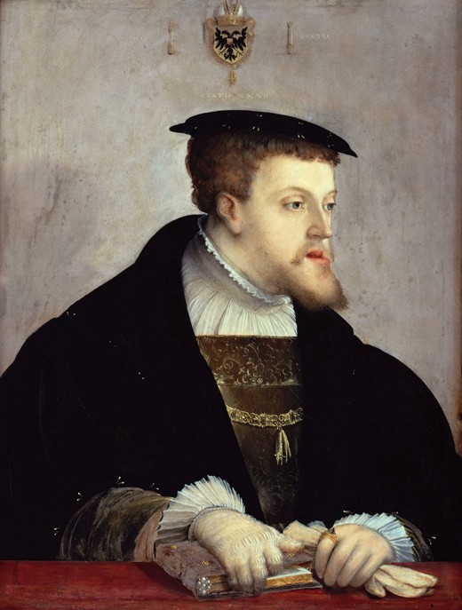 Portrait of the Emperor Charles V (1500-1558) od Christoph Amberger