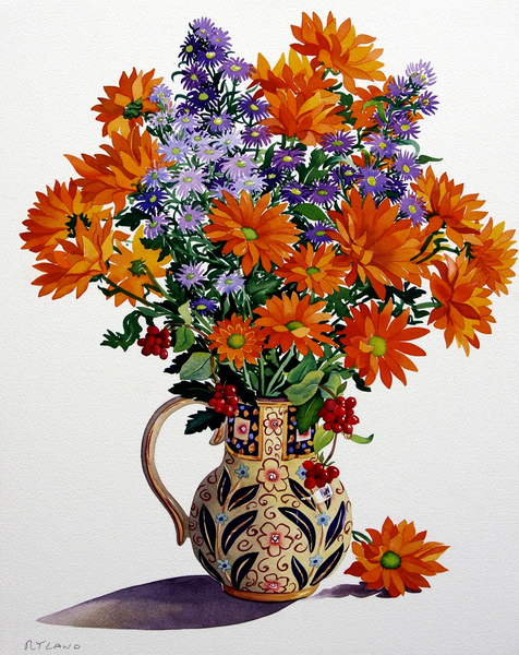 Orange Chrysanthemums od Christopher  Ryland