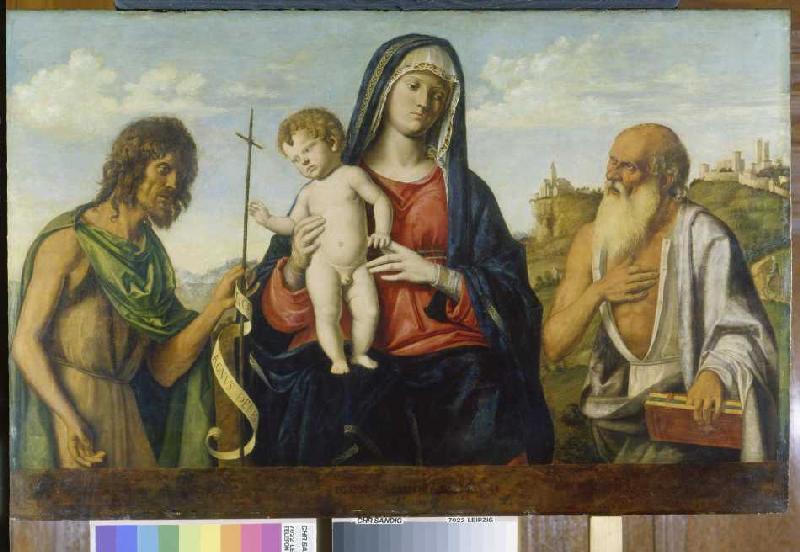 Maria with the child between Johannes the Täufer and Hieronymus. od Giovanni Battista Cima da Conegliano