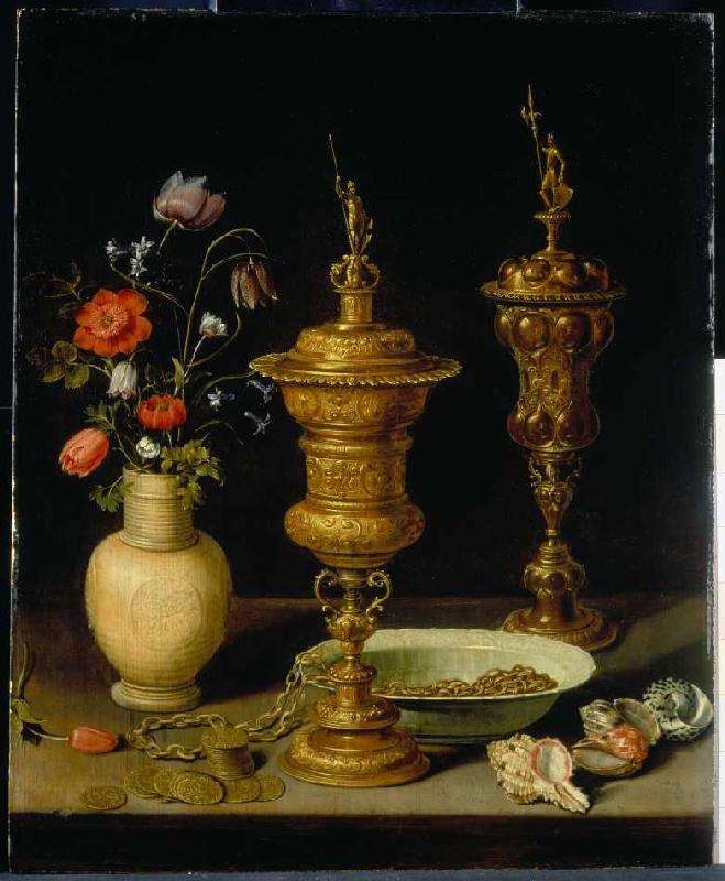 Quiet life with flowers and cups od Clara Peeters
