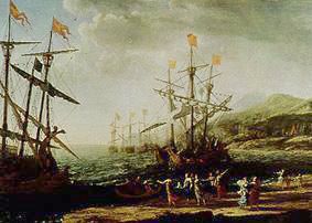 The women of Troja put her fleet into fire. od Claude Lorrain