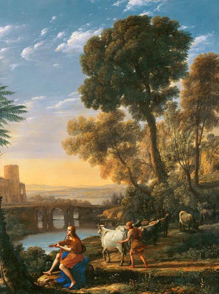 Landscape with Apollo guarding the herds of Admetus od Claude Lorrain