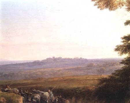 Landscape with Cowherds (detail) od Claude Lorrain
