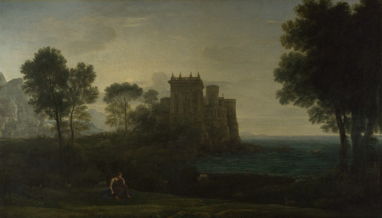 Landscape with Psyche outside the Palace of Cupid (The Enchanted Castle) od Claude Lorrain