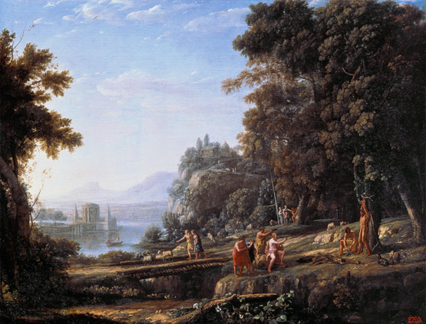 Countryside with Apollo and Marsyas. od Claude Lorrain