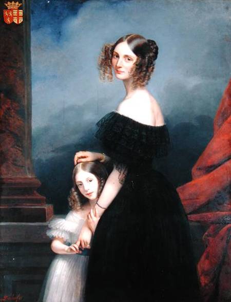 Portrait of Anne-Louise Alix de Montmorency, with her daughter od Claude-Marie Dubufe