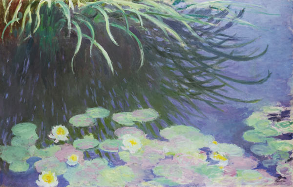 Water Lilies with Reflections of Tall Grass od Claude Monet
