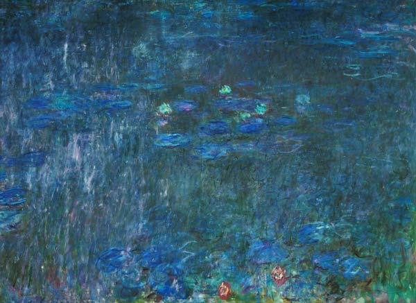 Waterlilies: Reflections of Trees, detail from the right hand side od Claude Monet