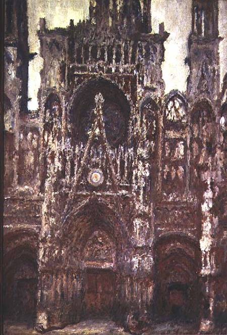 Rouen Cathedral, evening, harmony in brown od Claude Monet