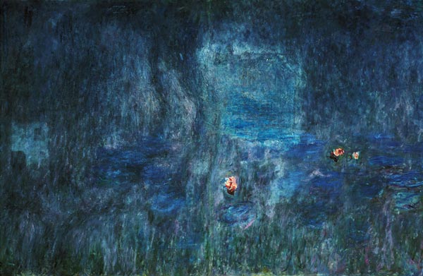 Waterlilies: Reflections of Trees, detail from the left hand side od Claude Monet