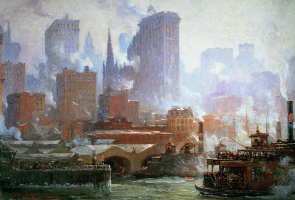 Wall Street Ferry Ship od Colin Campbell Cooper