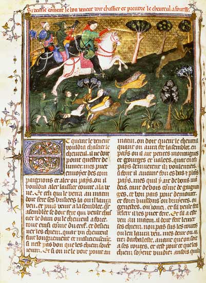 Pursuit of a Roe-buck, original text written od Comte de Foix Phebus le Chasseur Gaston III