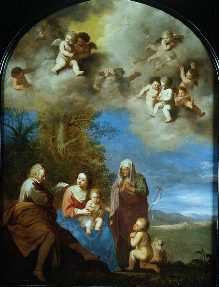 The Holy Family (panel) od Cornelis Poelenburgh