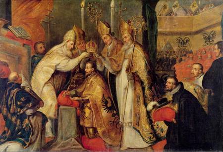 The Coronation of Charles V (1500-58) Holy Roman Emperor od Cornelis Schut