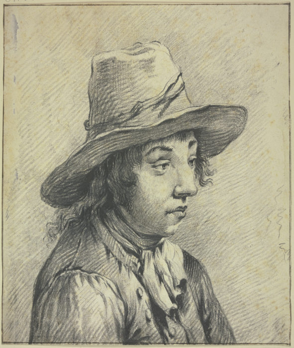 Junger Mann mit Hut, Brustbild nach rechts od Cornelis Visscher