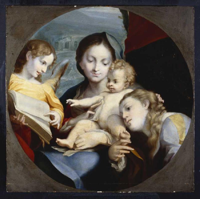 Madonna mit Kind, der hl. Katharina und einem Engel. od Correggio (eigentl. Antonio Allegri)