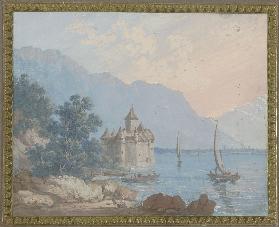 Wasserschloss Chillon im Genfer See