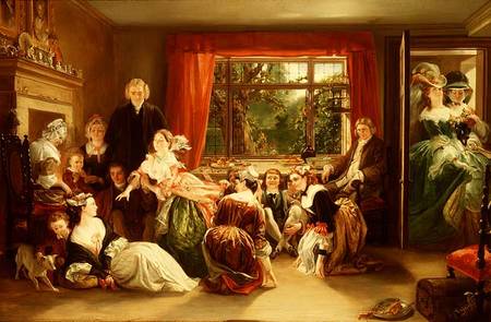 Hunt the Slipper at Neighbour Flamborough's from "The Vicar of Wakefield" od Daniel Maclise