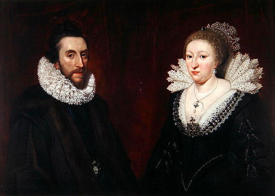 Double Portrait of Thomas Howard, 14th 'Collector' Earl of Arundel, and his wife Aletheia Talbot, 16 od Daniel Mytens