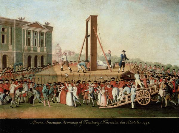 The Execution of Marie-Antoinette (1755-93) od Danish School